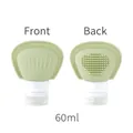 60ml bean green silicone travel bottle with massage brush and leak-proof cap - Pea Green / 60ML / 3pcs Set