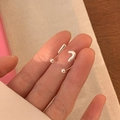 Minimalist silver-plated open ring featuring creative exclamation and question mark symbols - Symbol Creative Open Style (A208)