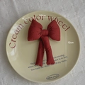 Deep red fabric bow ornament with textured cotton finish for Christmas DIY, 8.5cm x 12cm size - 12x8.5cm / Caramel color
