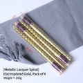 Set of 4 metallic gold spiral candles with electroplated finish for home decor - Metallic Paint Spiral Candle / Gold Plating