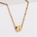 Collana cuore placcata oro 18k con ciondolo iniziale A per donna - Lettera A
