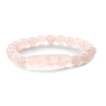 Pulsera de cuentas de piedra natural rosa con cristal de energía rectangular - Estilo de Cuentas Elásticas / Cuarzo Rosa (CB00401)