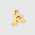 Polished gold stainless steel lowercase letter k bead charm for personalized jewelry - Lowercase k / Gold