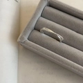 Elegant silver twisted metal ring with bead details in a velvet jewelry box - Twisted Woven Bead Open Ring (J3777)
