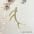 Sparkling gold glitter reindeer horn ornament for Christmas tree, 17cm height and 49g weight - Gold Antler