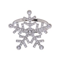 Elegant snowflake napkin ring crafted from metal with shimmering crystal rhinestones - Large Full Rhinestone / Silver
