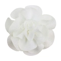 Handmade white bubble crepe camellia flower accessory for hair clips and brooches - No.1 Off White