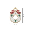 Christmas wreath alloy enamel pendant with red bow and green accents, 1.6cm by 1.1cm - 2334 Wreath with Bow