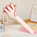 Cartoon hand plush pillow with red hand-drawn outlines and soft white fabric texture - Paper (Palm) / 43cm