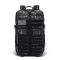 Tactical outdoor backpack in black python camouflage with MOLLE system and US flag patch - One Size / Snake Black