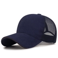 Dunkelblaue atmungsaktive Mesh-Trucker-Kappe für Sport und Sonnenschutz - Marineblau