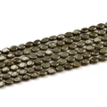 Perline ovali in pirite lucida per creazione gioielli con finitura bronzo metallico - Ovale 6*8mm