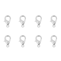 Set of 8 silver stainless steel lobster clasps for DIY jewelry making necklaces - Lobster Clasps 8x13mm (5pcs/Bag) / Steel