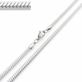 Sleek silver stainless steel flat snake bone chain necklace with lobster clasp closure - 3mm Steel Color Blade Chain