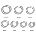 Minimalist S925 sterling silver hoop earrings shown in seven sizes from 6mm to 12mm - 6mm / Silver