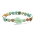 Natural aventurine and tiger eye stone beaded penguin bracelet for men and women - Green Aventurine Amazonite