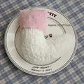 Pink and white plush Christmas boot ornament for DIY decoration and holiday gifting - Pink and White Plush Christmas Boot Socks A-02