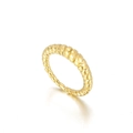 Anillo minimalista estilo croissant de acero inoxidable dorado con elegante patrón trenzado - US 6 / Dorado (KR100778-KFC)