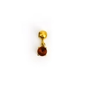 Mini 18K gold plated zodiac birthstone pendant featuring a round orange-red crystal - January (Garnet Color) - Gold