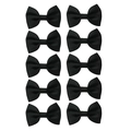 Set of 10 black grosgrain ribbon hair bows for kids, perfect for DIY hair accessories - Set / Black