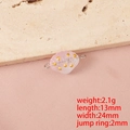 Ciondolo a conchiglia in vetro rosa con accenti dorati per creazione gioielli fai-da-te - Rosa Doppio Foro (Anello Colore Acciaio)