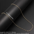 Golden 0.17cm stainless steel water wave chain necklace measuring 45cm plus 5cm extension - Water Wave Chain 1.7mm Width