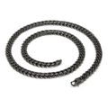 Mens hip-hop matte black titanium steel cuban link chain necklace with lobster clasp - 8mm Black Necklace