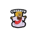 Cartoon Cheesus enamel pin featuring a cheese head figure with red sash and clouds - Cheesus Style (QHXZ937)