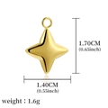DIY 18k gold plated stainless steel four-point star pendant charm for jewelry making - Four-Pointed Star