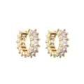 18K gold plated huggie earrings featuring micro-pave rectangular cubic zirconia - Gold