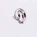 Irregular silver double-layer minimalist open ring with polished metallic finish - Adjustable Open / White Gold