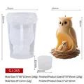 Moule en silicone hibou 3D pour bougies et résine avec détails des dimensions - GJ-265