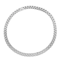 Minimalist 10mm silver stainless steel watchband style chain necklace for men - Silver (President Style)