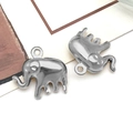 Pendentif éléphant en acier inoxydable argent poli pour la création de bijoux - Éléphant Creux / Acier