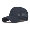 Berretto da baseball in mesh blu navy con ricamo Good Luck e toppa con cervo - Regolabile / Blu navy