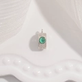 Gancio per ciondolo in argento S925 con gemma verde e motivi traforati decorativi - Zirconia Verde / Argento