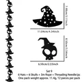 Halloween black witch hat and skull banner set with 3m rope for party decoration - Felt / Black Witch Hat & Skeleton String