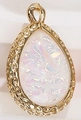 Golden teardrop earring accessory with iridescent opal resin inlay for DIY jewelry - Milky White (Waterdrop)