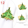 Detail of Christmas tree napkin ring with green enamel and rhinestones including dimensions - Christmas Tree (12)