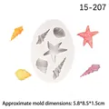 Molde de silicona de estrellas y conchas para fondant y chocolate 5,8x8,5x1,5cm - 3#-Combo de Vida Marina / Gris