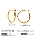 3,0 cm vergoldete Creolen aus Edelstahl mit wasserfester und hypoallergener Oberfläche - Gold (30mm)