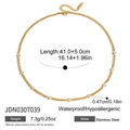 Classic 18K gold plated stainless steel paperclip chain necklace with zircon stones - Gold Multiple Round Stones Style (JDN0307039)