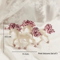 Pink unicorn Christmas tree ornaments with rose gold sequins, set of 2 pieces - Pink Unicorn 2Pcs Set