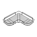 L-shaped black metal corner shelf with drainage grid for bathroom or kitchen storage - Without Adhesive Patches / Black