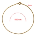 Minimalist vintage style 3mm wide gold stainless steel curb chain necklace 480mm length - 3mm Curb Chain - Gold