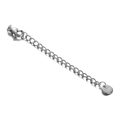 Silver stainless steel extender chain with lobster clasp and round tag for jewelry making - Silver Engraved 6mm Round