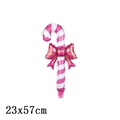 Pink and white candy cane foil balloon with bow for Christmas party decoration 23x57cm - Christmas Bow Candy Cane Stick Pink