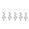 Five silver serpent dreadlock charms with textured snake pendants for hair decoration - Antique Silver Style 1 - 5 Pieces