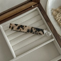 Rectangle leopard pattern hair claw clip with acetate finish in a wooden gift box - Banana Clip