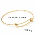 Minimalist golden adjustable slim bangle for women, size 64x1.5mm and weight 6g - Minimalist Adjustable Slim Wire Style (KB65888-Z)